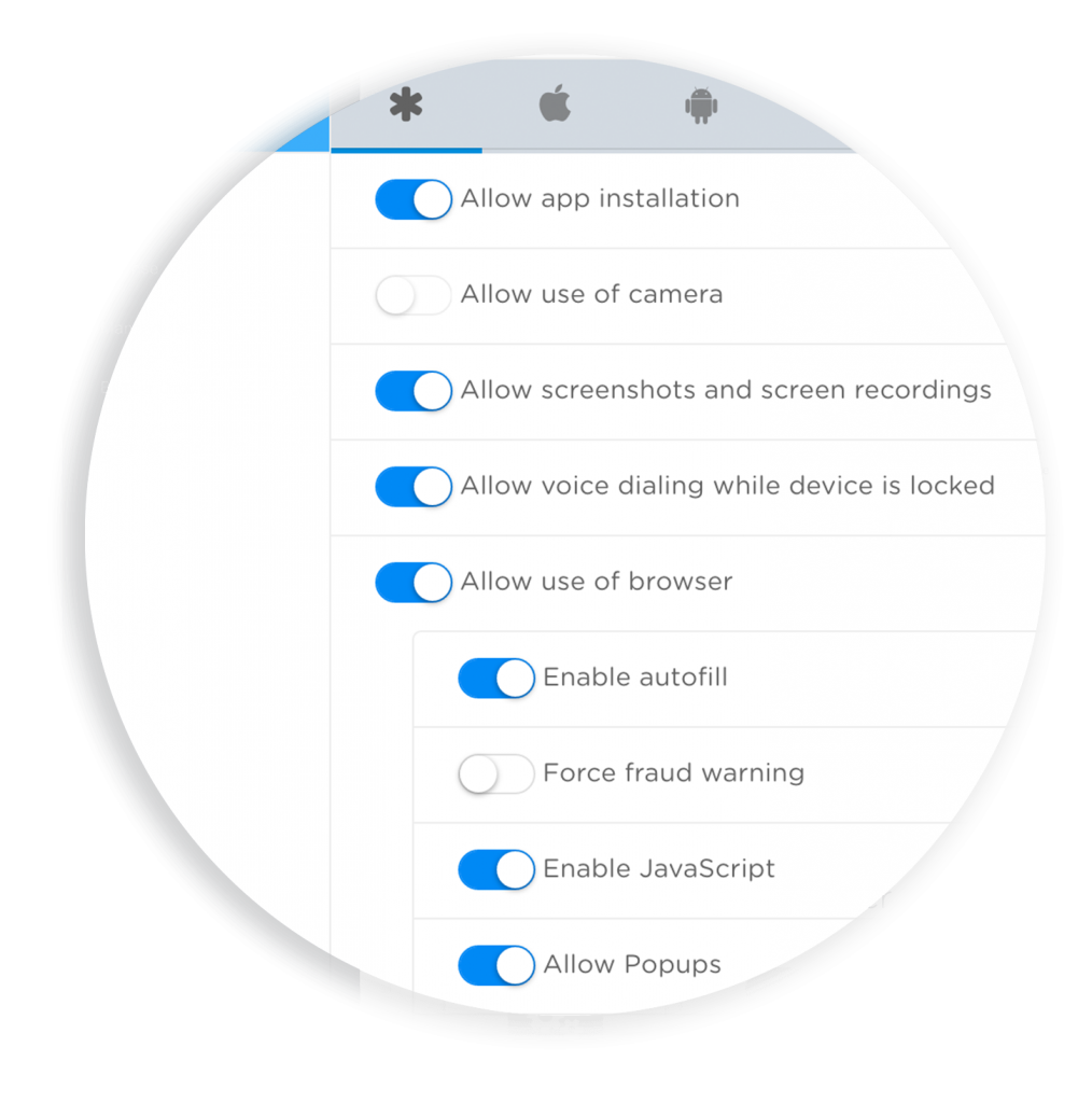 Chimpa MDM - permessi app