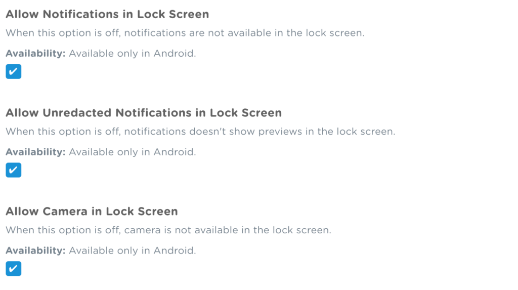 lockscreen notifications