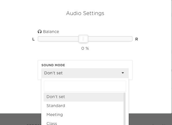 audio settings